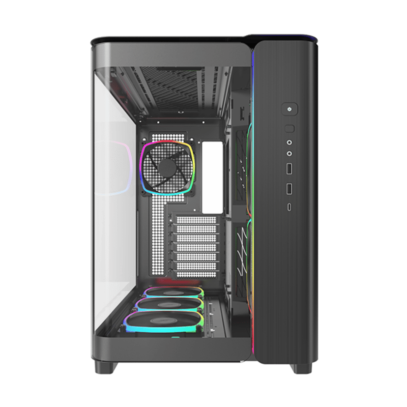 Montech King 95 Pro Curved Glass 6x ARGB +HUB Midi Tower Svart
