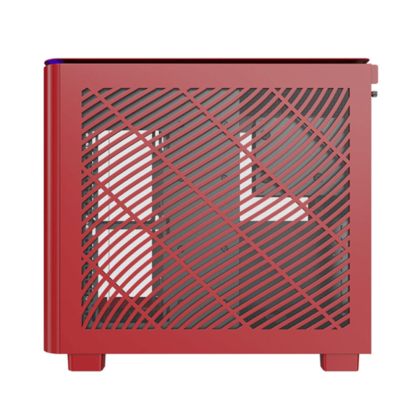Montech King 95 Curved Glass Midi Tower Rød