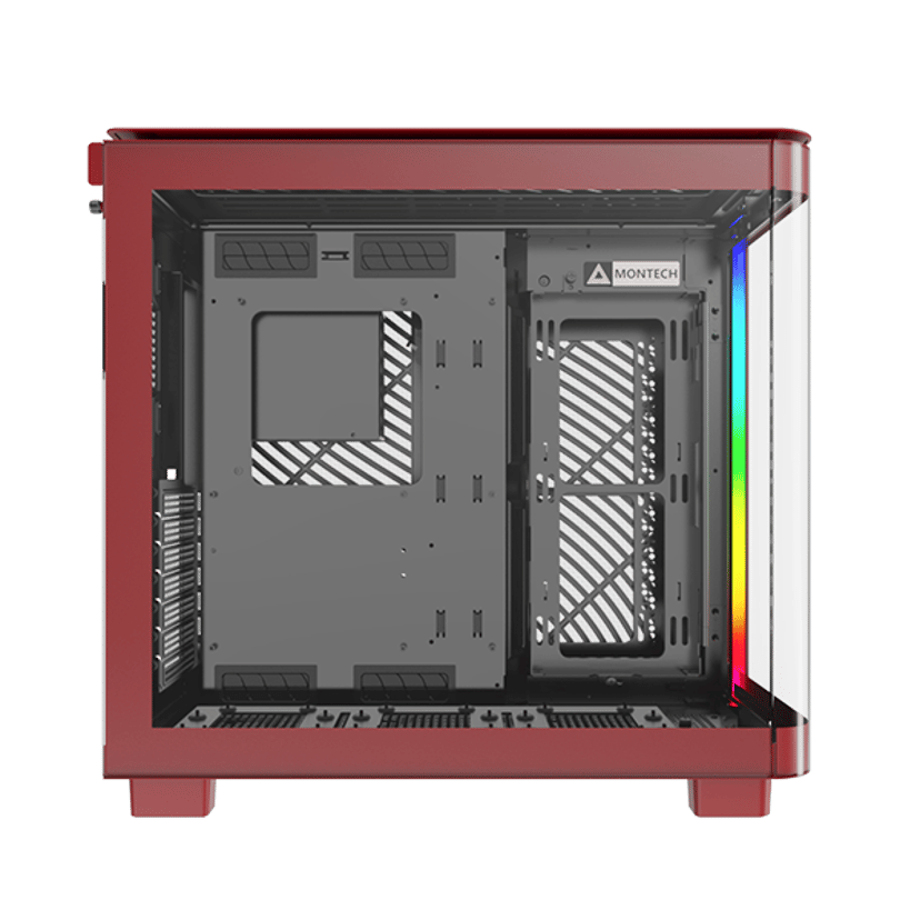 Montech King 95 Curved Glass Midi Tower Rød