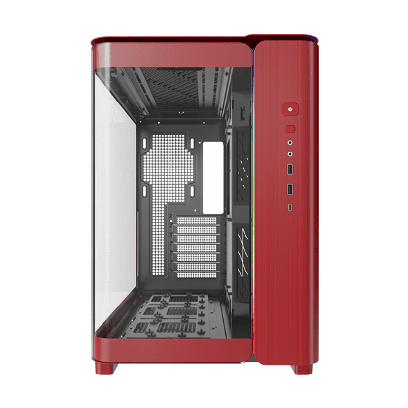 Montech King 95 Curved Glass Midi Tower Rød