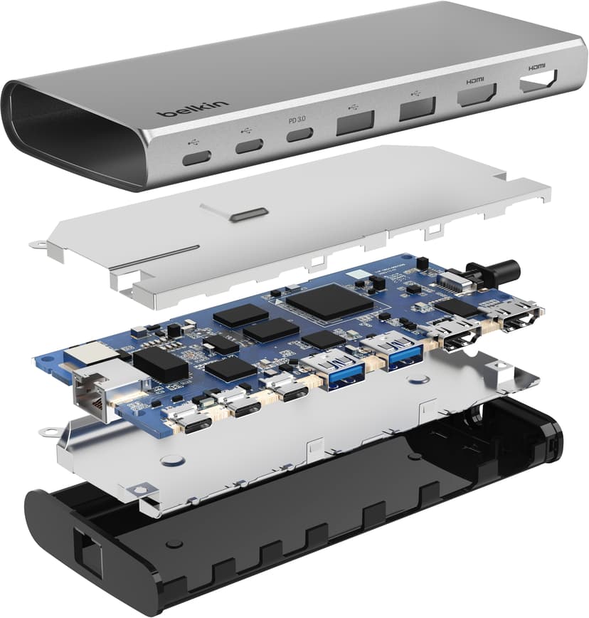 Belkin Universal USB-C 8-in-1 Dual Display Core Hub USB 3.2 Gen 1 (3.1 Gen 1) Type-C