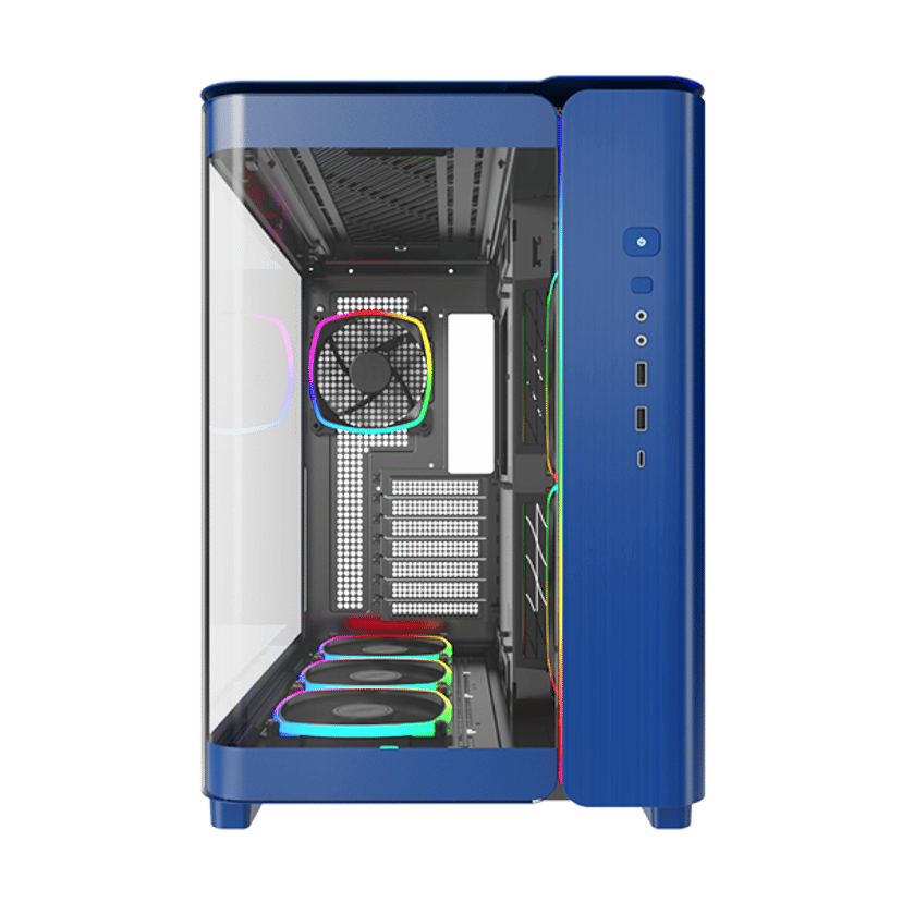 Montech King 95 Pro Curved Glass 6x ARGB +HUB Midi Tower Blå