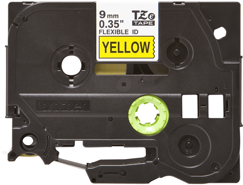 Brother Tape 9mm TZe-FX621 Zwart/Geel Flexibel