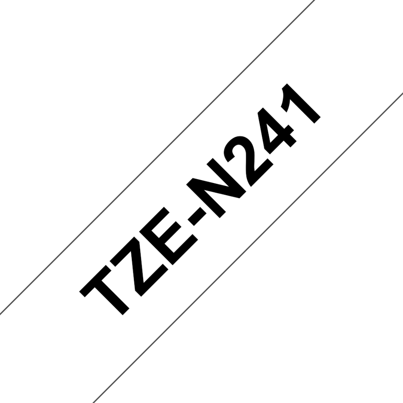 Brother Tape 18 mm TZe-N241 Svart/hvit Ikke-laminert