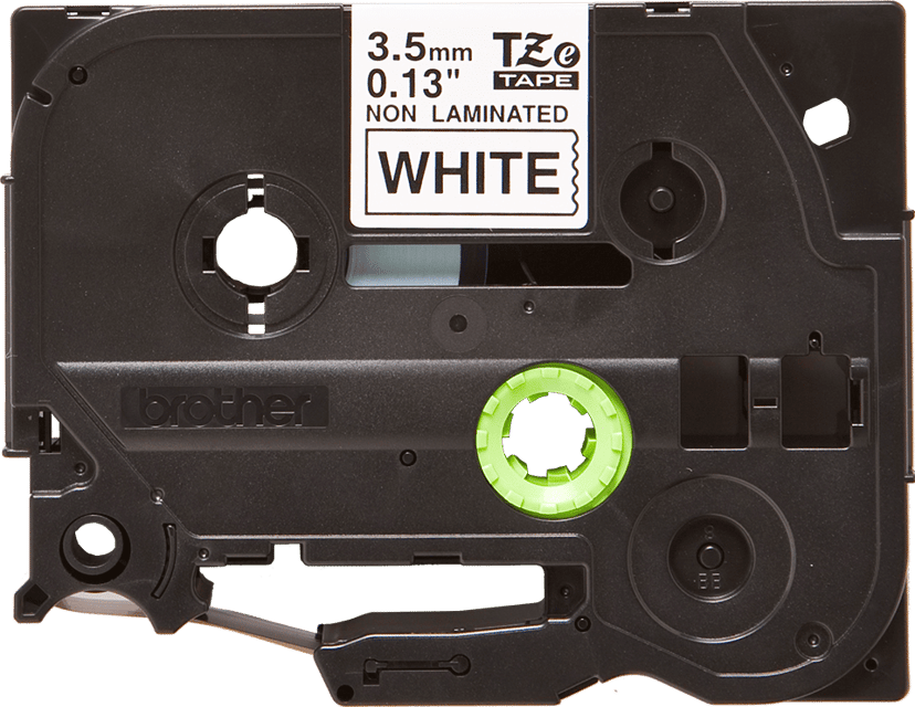 Brother Tape 3.5mm TZe-N201 Svart/hvit Ikke-laminert