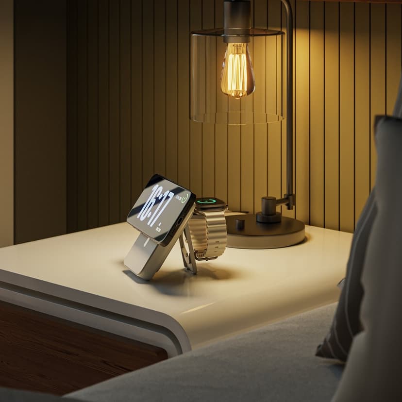 Alogic 4-i-1 Magsafe Wireless Powerbank 10000mAh Hopea, Valkoinen