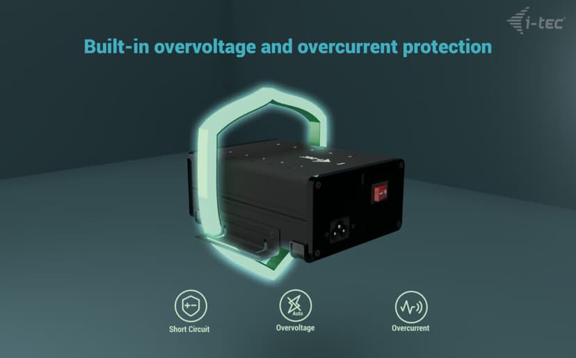 I-Tec USB-C x10 Charging 15W/Port + data HUB Sort