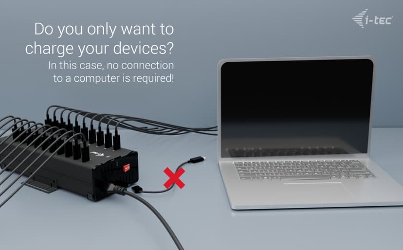 I-Tec USB-C x20 Charging 15W/Port + data HUB Musta