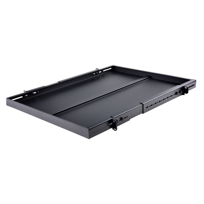 Startech 19" 1U telinehylly Säädettävä 19.5-38" 150kg Musta