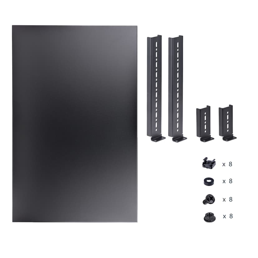 Startech 19" 1U telinehylly Säädettävä 19.5-38" 150kg Musta