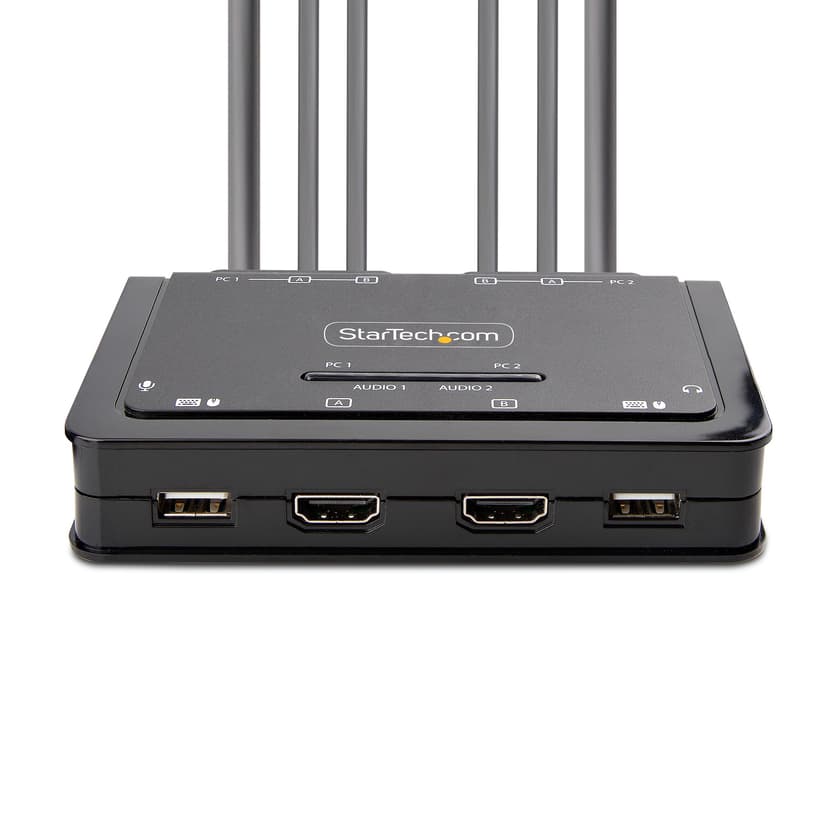 Startech 2-Port Dual-Display HDMI KVM Switch 4K Integrerede 1,5 m kabler