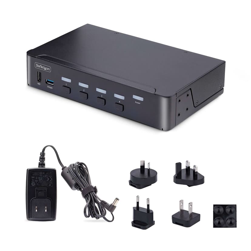 Startech 4-porttinen DisplayPort KVM-kytkin 8K USB:llä ja äänellä