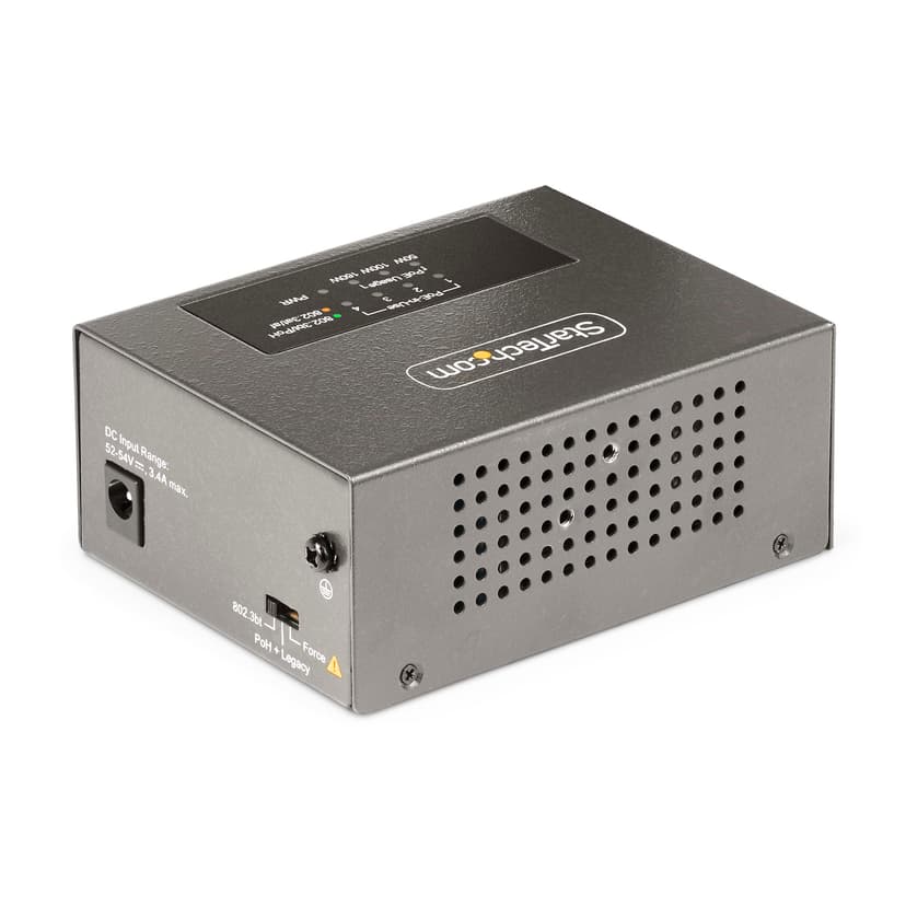 Startech 4-Port 5G PoE++ Injector 160W Wall/DIN Rail Mount