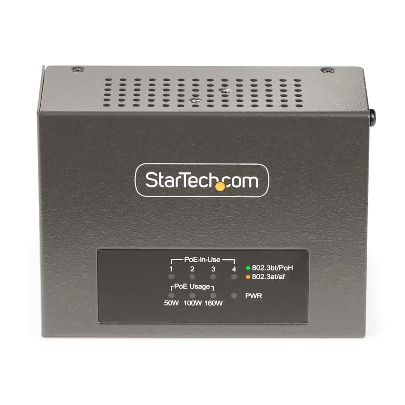 Startech 4-Port 5G PoE++ Injector 160W Wall/DIN Rail Mount