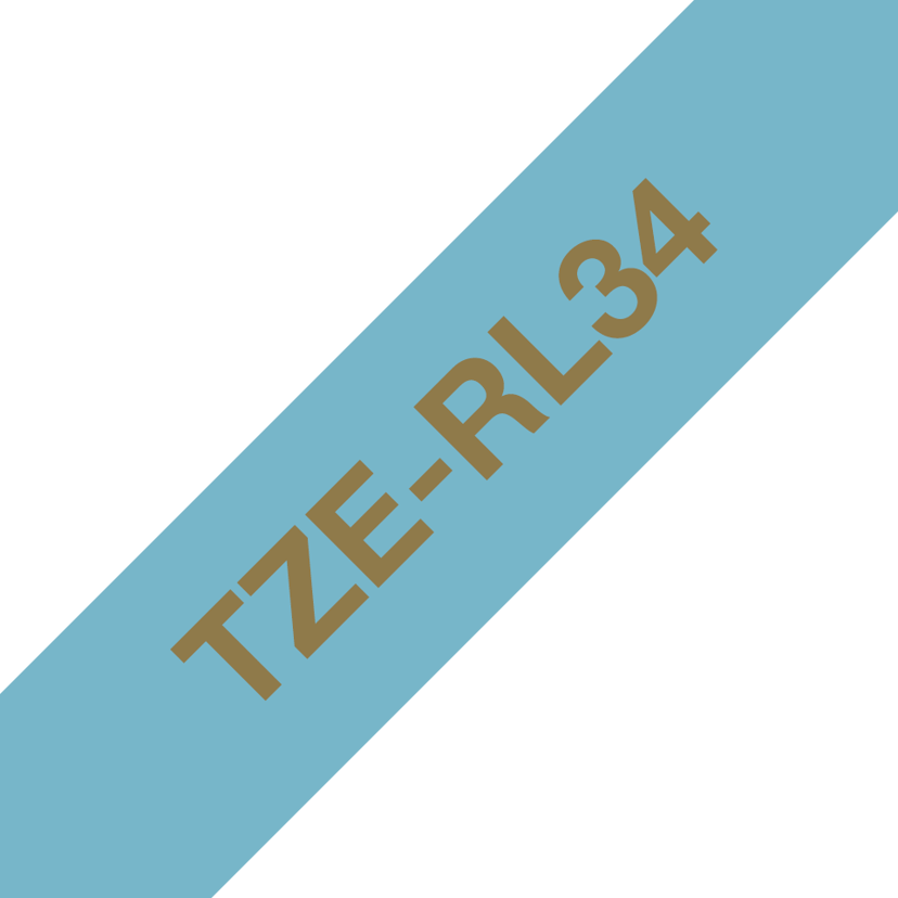 Brother Tape Stoff 12 mm TZe-RL34 Gull/Lys blå Satin