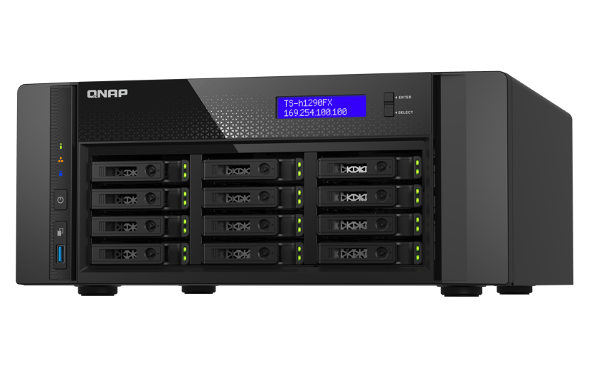 QNAP TS-h1290FX NAS Tower EPYC 7302P 256 GB DDR4 0 TB QuTS hero Sort