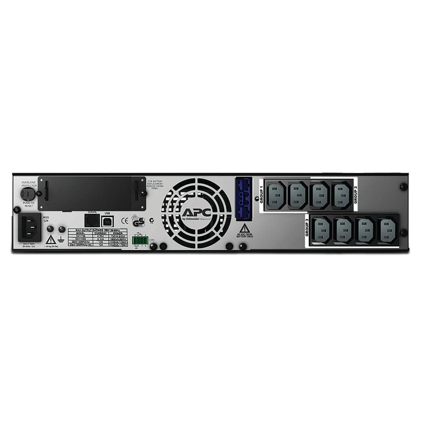 APC Smart-UPS X SMX1500RMI2U Noodstroomvoeding - 1500VA, 8x C13 uitgang, USB