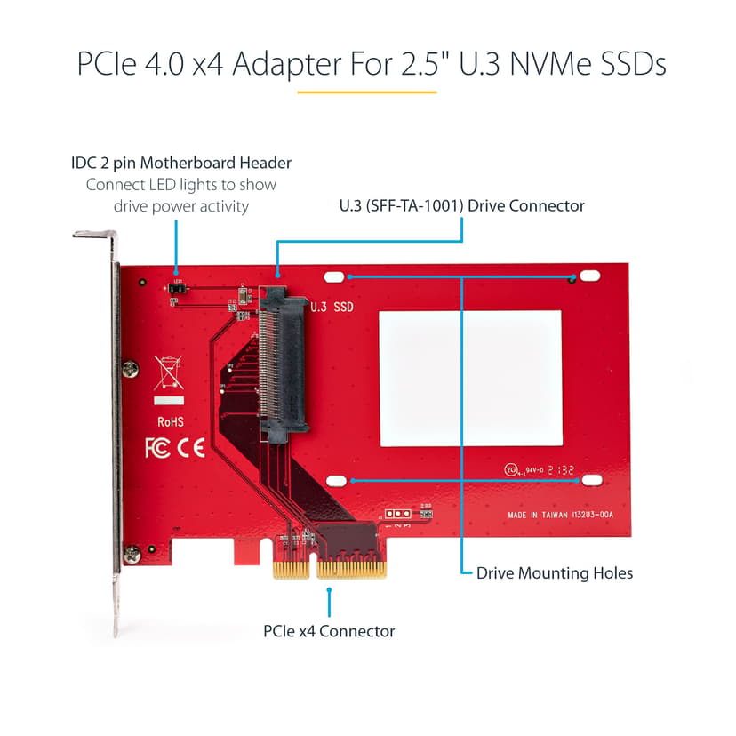 Startech U.3 NVME SSD Adapter PCIE x4