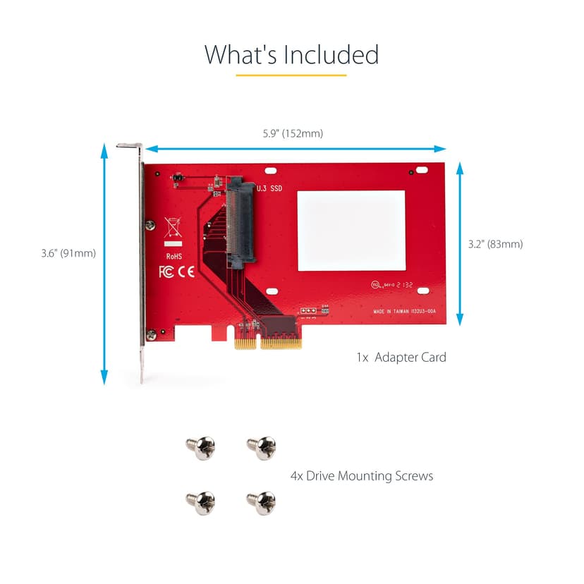 Startech U.3 NVME SSD Adapter PCIE x4