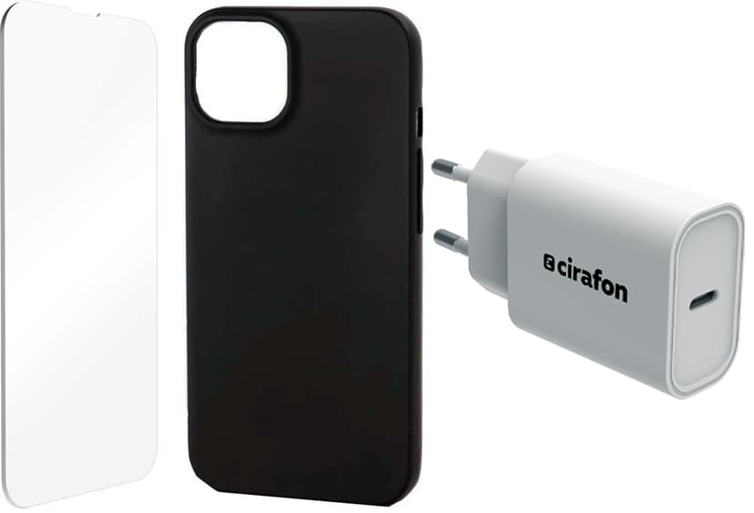 Cirafon Startkit med Laddare/Glas/Fodral iPhone 13 Pro Svart