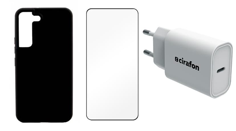 Cirafon Startkit med Laddare/Glas/Fodral Samsung S22 Svart