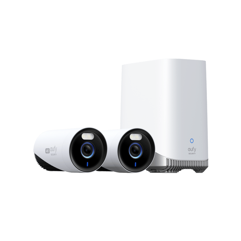 Eufy eufyCam E330 IP-Säkerhetskamera Utomhus 4K Vägg Vit 2-Pack + NVR