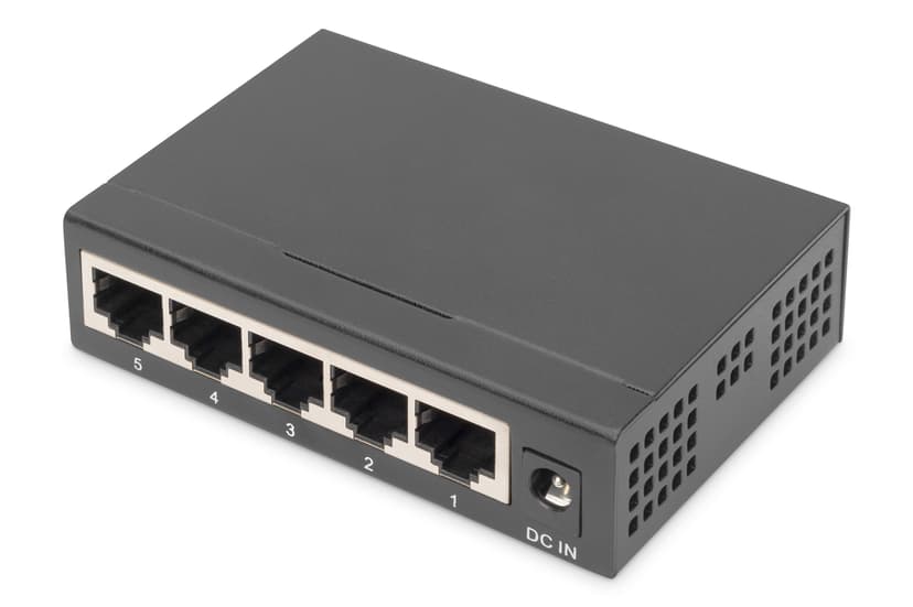 Digitus DN-80202-1 nätverksswitchar Ohanterad Gigabit Ethernet (10/100/1000) Svart