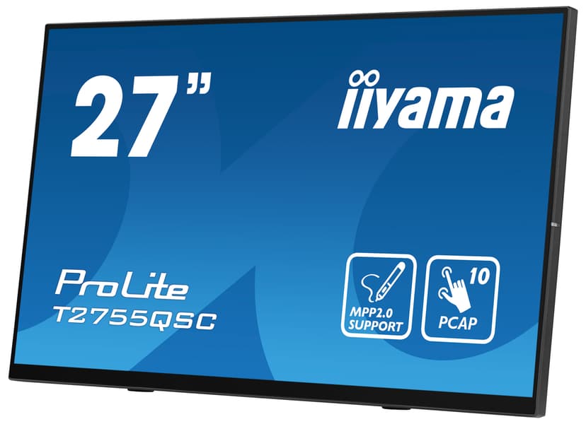 iiyama ProLite T2755QSC-B1 27" IPS WQHD PCAP USB Svart 27" 2560 x 1440pixels IPS 16:9 75Hz