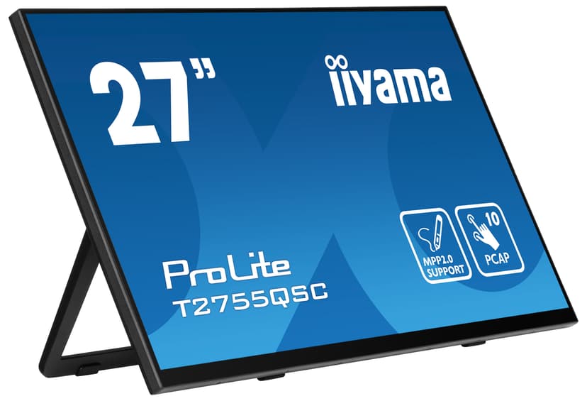 iiyama ProLite T2755QSC-B1 27" IPS WQHD PCAP USB Svart 27" 2560 x 1440pixels IPS 16:9 75Hz