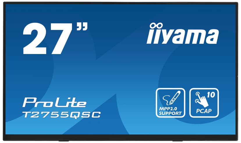 iiyama ProLite T2755QSC-B1 27" IPS WQHD PCAP USB Svart 27" 2560 x 1440pixels IPS 16:9 75Hz