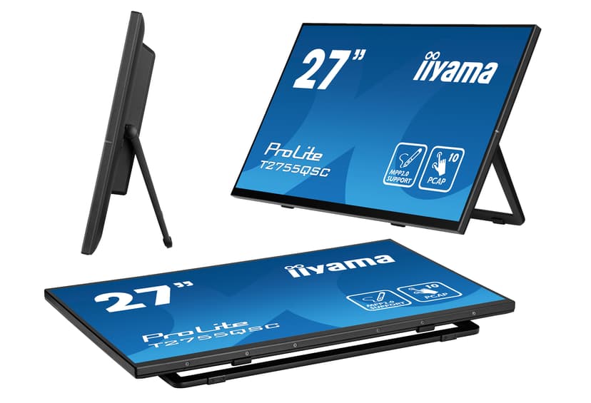 iiyama ProLite T2755QSC-B1 27" IPS WQHD PCAP USB Svart 27" 2560 x 1440pixels IPS 16:9 75Hz