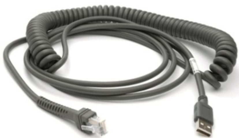 Zebra Kabel USB 4.5m Spiral 4.57m USB A Grå
