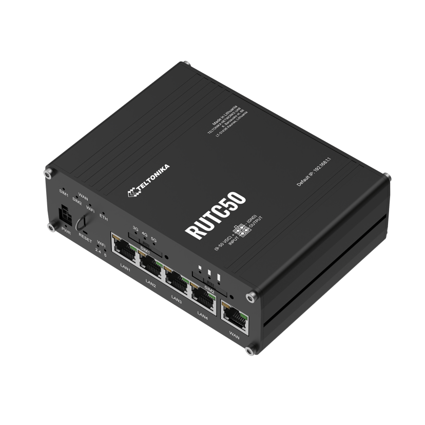 Teltonika RUTC50 Industrial 5G WiFi 6 Router