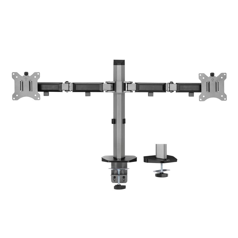 ACT Monitor Desk Stand 2 Screens Silver