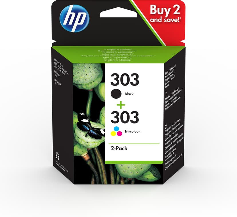 HP Bläck Combo Pack (Black/Color) 303 - Envy Foto 62XX/71XX