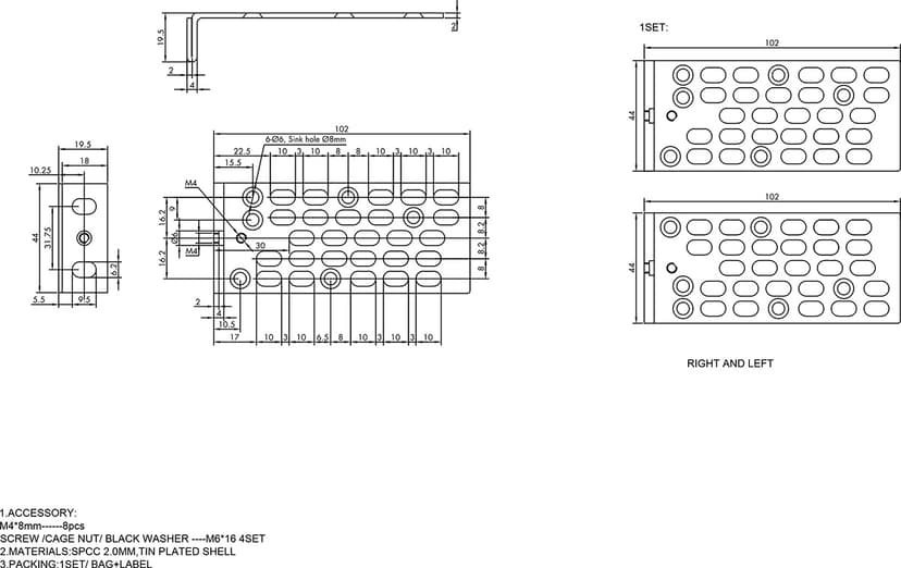 Prokord Rack mounting kit