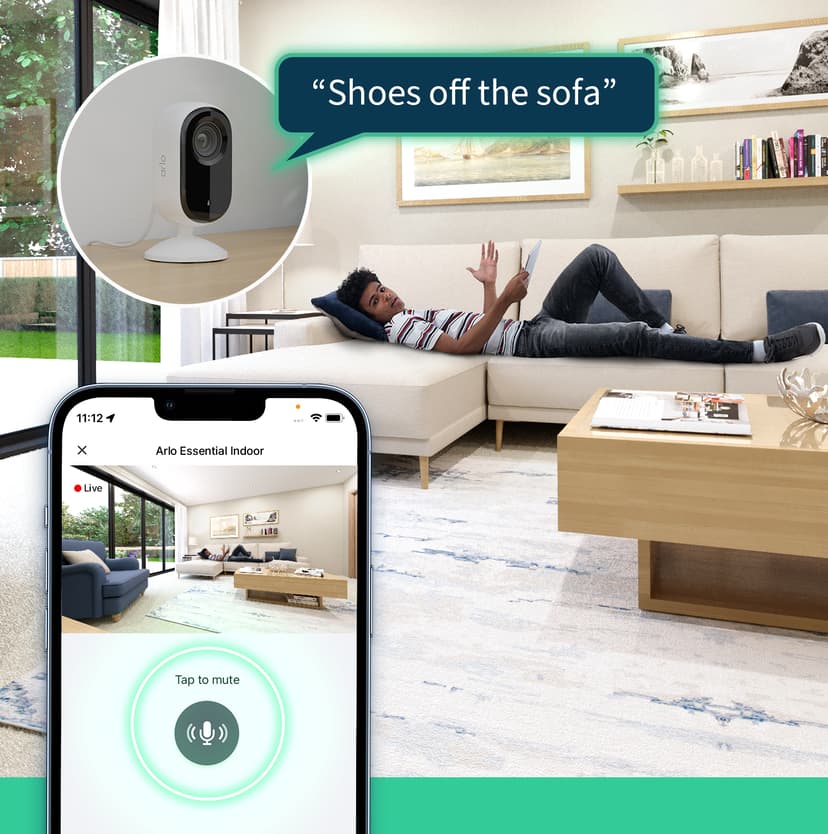 Arlo Essential 2 2K Indoor Camera 2-pack
