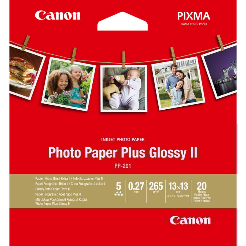 Canon Fotopapier Glanzend II PP-201 13x13cm 265g 20 Vel
