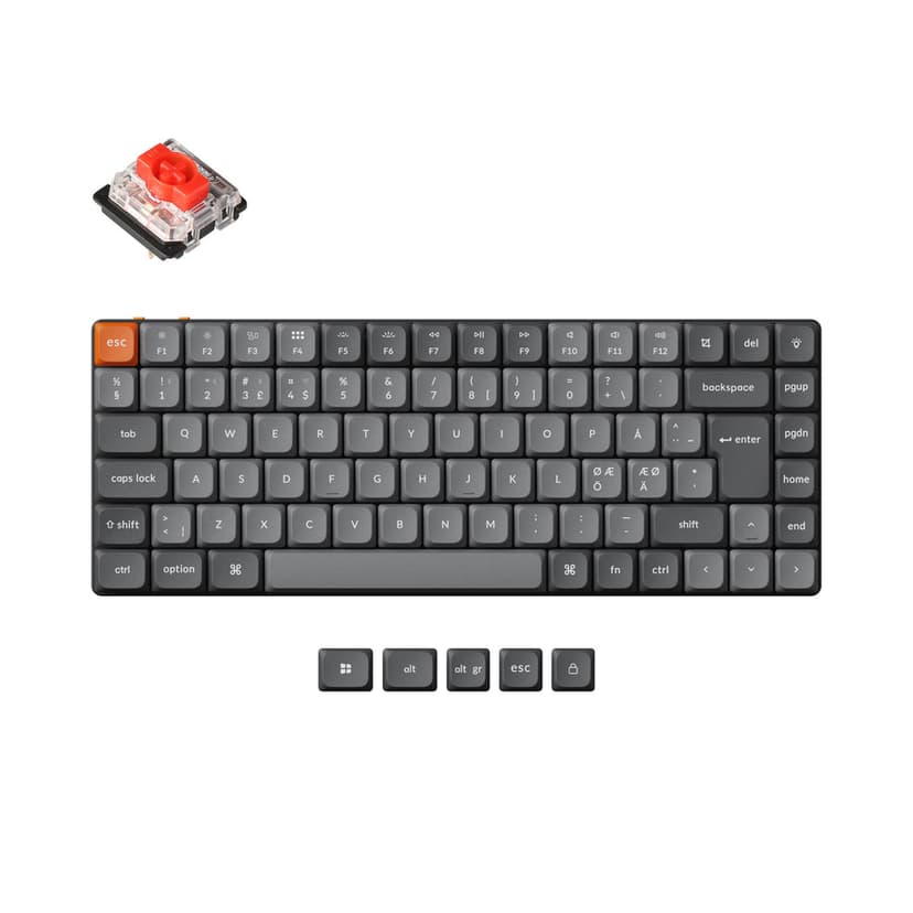 Keychron K3 Max - Gateron Low Profile Red Kablet og trådløst Gateron Low Profile 2.0 Red Nordisk