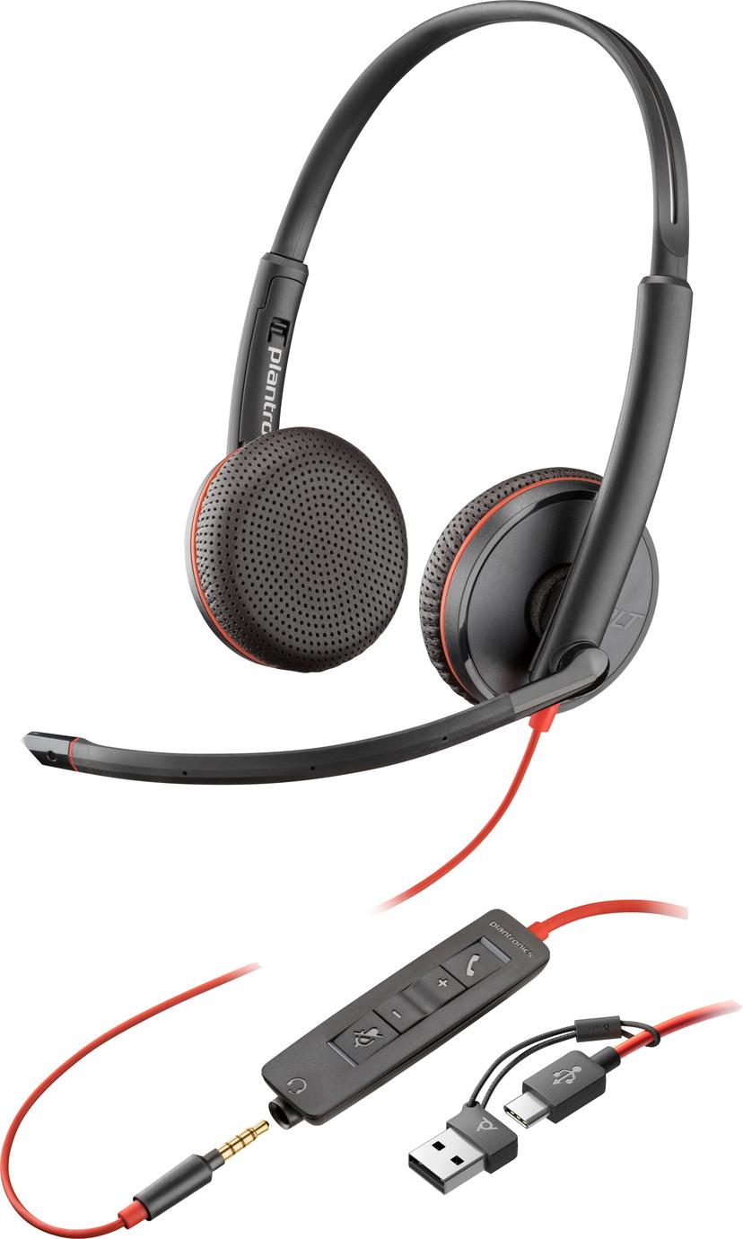 HP Poly Blackwire C3225 - (Löytötuote luokka 3) Stereo USB-C Musta