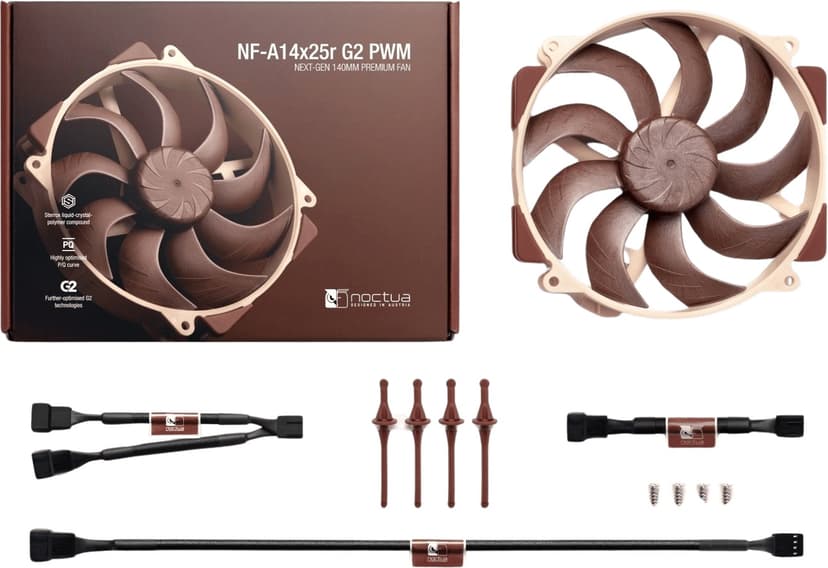 Noctua NF-A14X25R G2 PWM 140MM Fläkt Brun