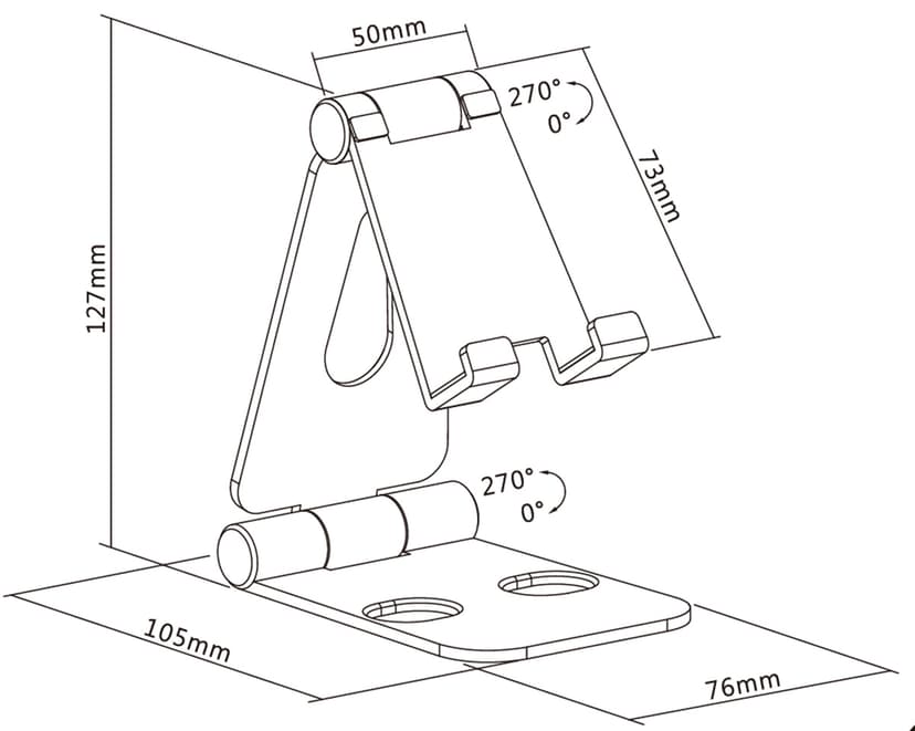 Prokord DUS-M02P holder Passiv holder Mobiltelefon/smarttelefon, Plate / UMPC Metallisk