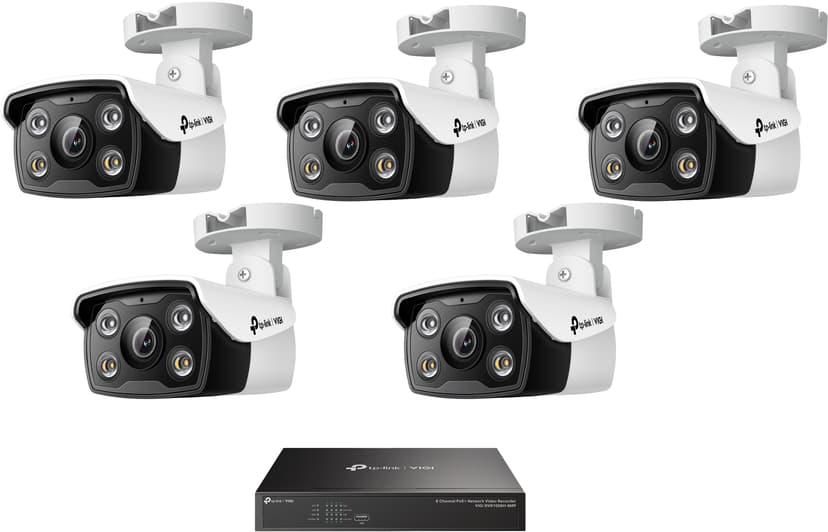 TP-Link Vigi Base Kit (5x Vigi C340 cameras + NVR1008H recorder)