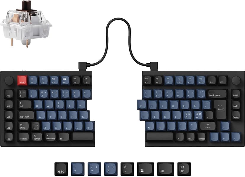 Keychron Q11 Split - Gateron G Pro Brown - (Fyndvara klass 2) Kabel Gateron G Pro Brown Nordisk