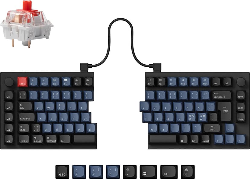 Keychron Q11 Split - Gateron G Pro Red - (Fyndvara klass 2) Kabel Gateron G Pro Red Nordisk