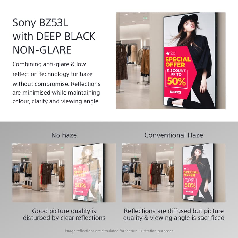 Sony FW-98BZ53L informasjonsskjerm Digital skiltingstavle (flatskjerm) 2,49 m (98") LED Wi-Fi 780 cd/m² 4K Ultra HD Sort Android 24/7 98" VA 780cd/m² 3840 × 2160pixels