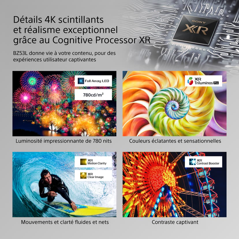 Sony FW-98BZ53L informasjonsskjerm Digital skiltingstavle (flatskjerm) 2,49 m (98") LED Wi-Fi 780 cd/m² 4K Ultra HD Sort Android 24/7 98" VA 780cd/m² 3840 × 2160pixels