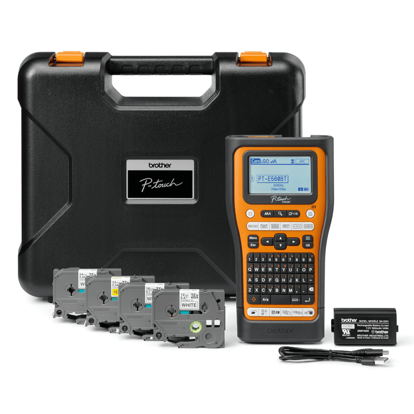 Brother P-Touch PT-E560BTSP + 4 Teip + Bæreveske