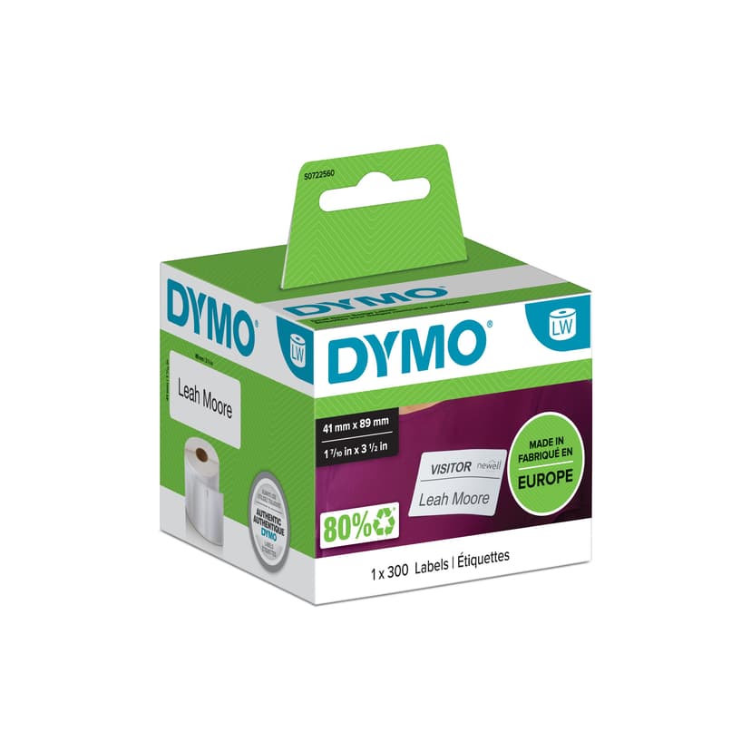 Dymo Etiketten Naam Label 89 x 41mm Verwijderbaar - LabelWriter