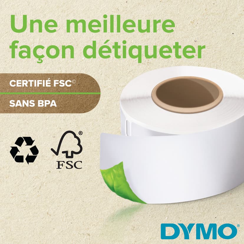 Dymo Etiketter Namnskylt 89 x 41mm Avtagbar - LabelWriter